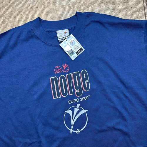 Vintage Deadstock Uefa Euro 2000 Norge Norway Football Soccer T Shirt Size XL - Picture 2 of 3
