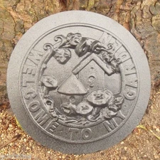 Welcome bird plaque mold rapid set cement all mould plaster resin 9.25" x 1/3" 