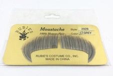 Rubies Light Grey 100 Human Hair Mustache Style 2028 973-P