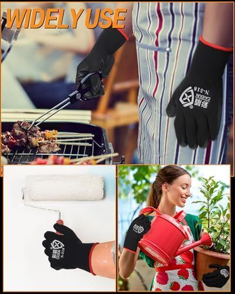 72 Pairs Gardening Work Gloves Bulk for Men Women, Rubber Coated Garden