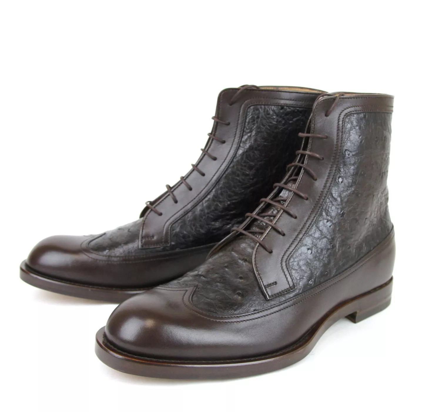 Bottes à lacets authentiques Gucci pour homme en cuir/autruche neuves , 322508 2140