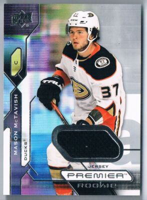 2021-22 UPPER DECK PREMIER JERSEY ROOKIE MASON MCTAVISH ANAHEIM DUCKS #125 