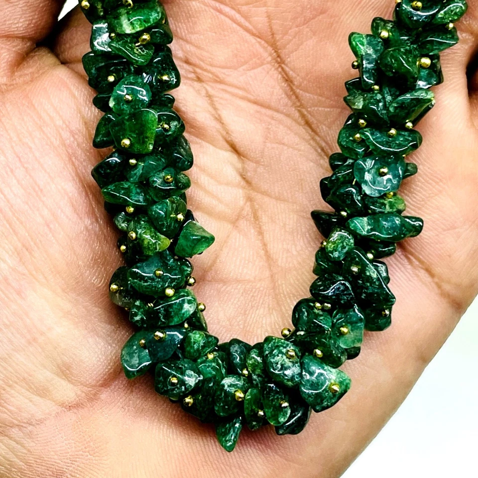 45.7cm Natürlich Aventurin Quarz Reich Grün Boutique Designer Perlen Halskette - Bild 4 von 4