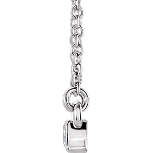 Roxx Fine Jewelry Diamond Bar Necklace .75 Ct 14K White Gold Baguette Diamonds - Picture 4 of 12