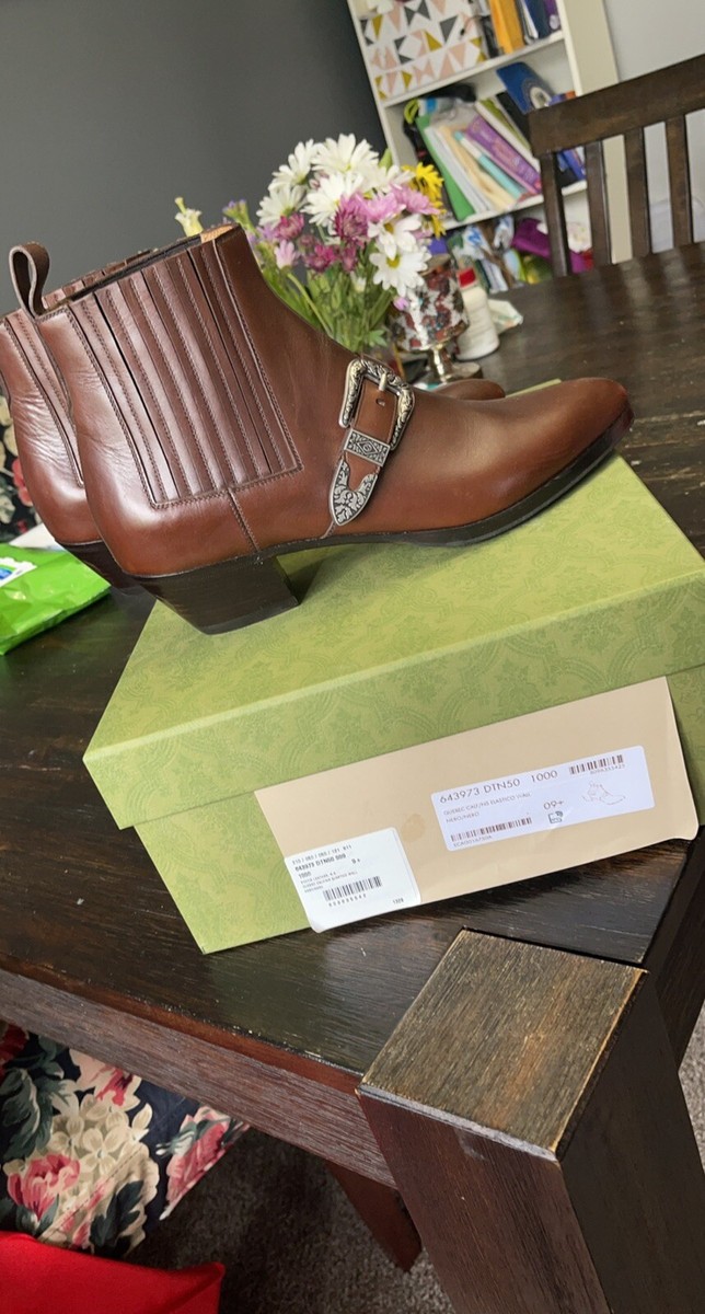 Gucci Mens 643973 Zahara Brown Leather Chelsea Ankle Boots Gucci Mens 643973 Zahara Brown Leather Chelsea Ankle Boots