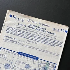 1977 Jepco Avigation Low Altitude Aviation Chart L-18, L-17