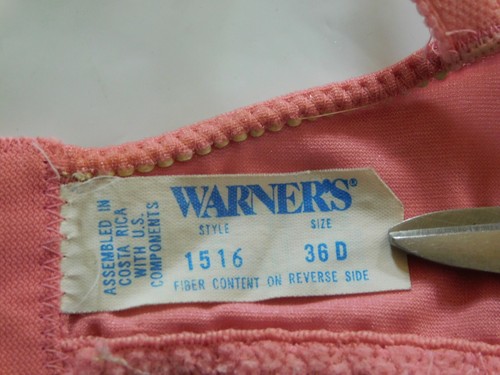 Vintage Warner's Bra Women's Pink Unlined Underwire Style 1516 Size 36D - Bild 8 von 10