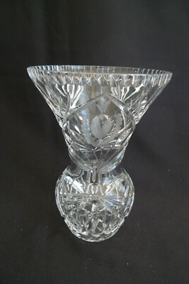 Vase Sablier Vintage En Cristal - Décor Transparent - Occasion