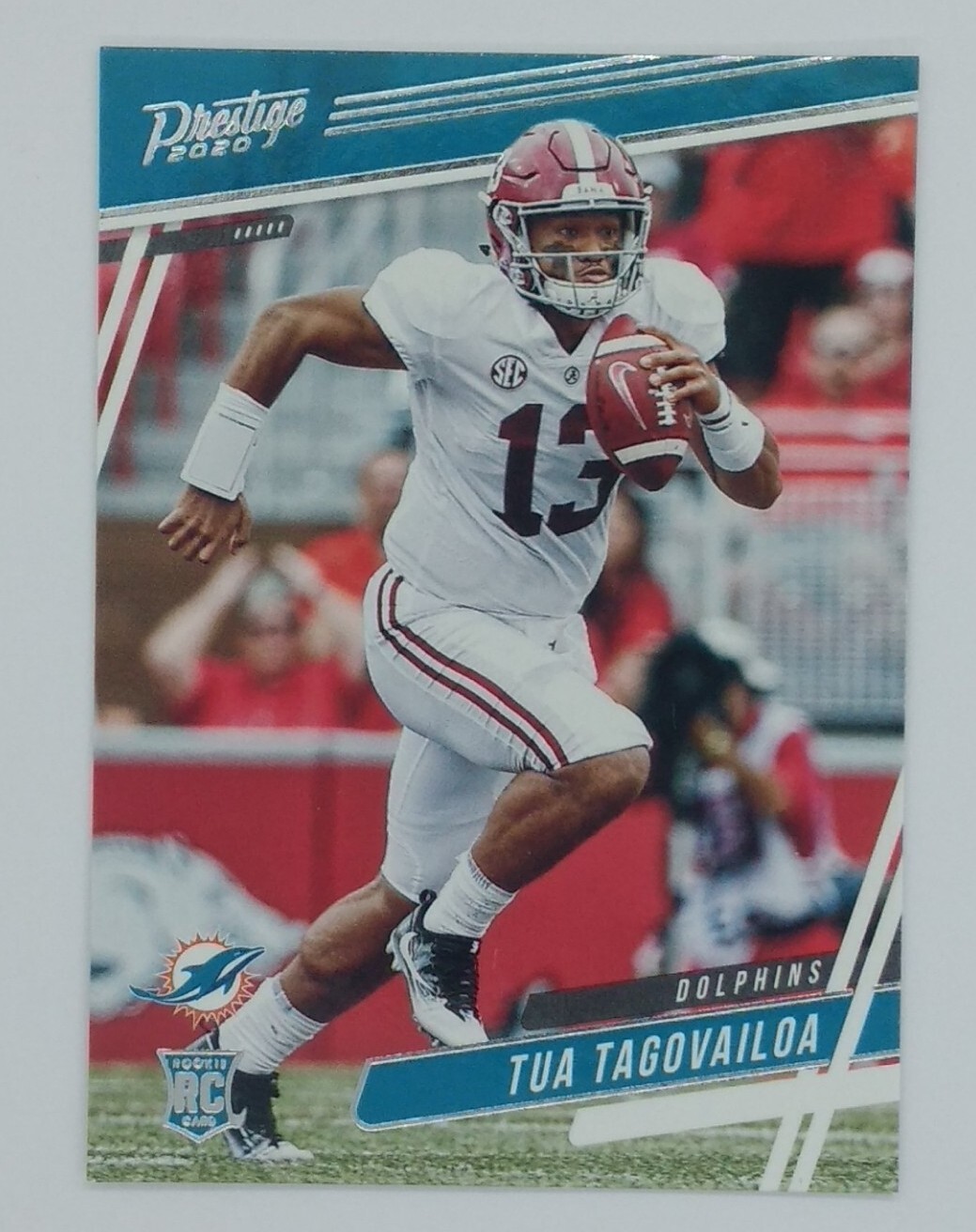 2020 Panini Prestige Tua Tagovailoa Rookie RC #295, Alabama, Miami Dolphins