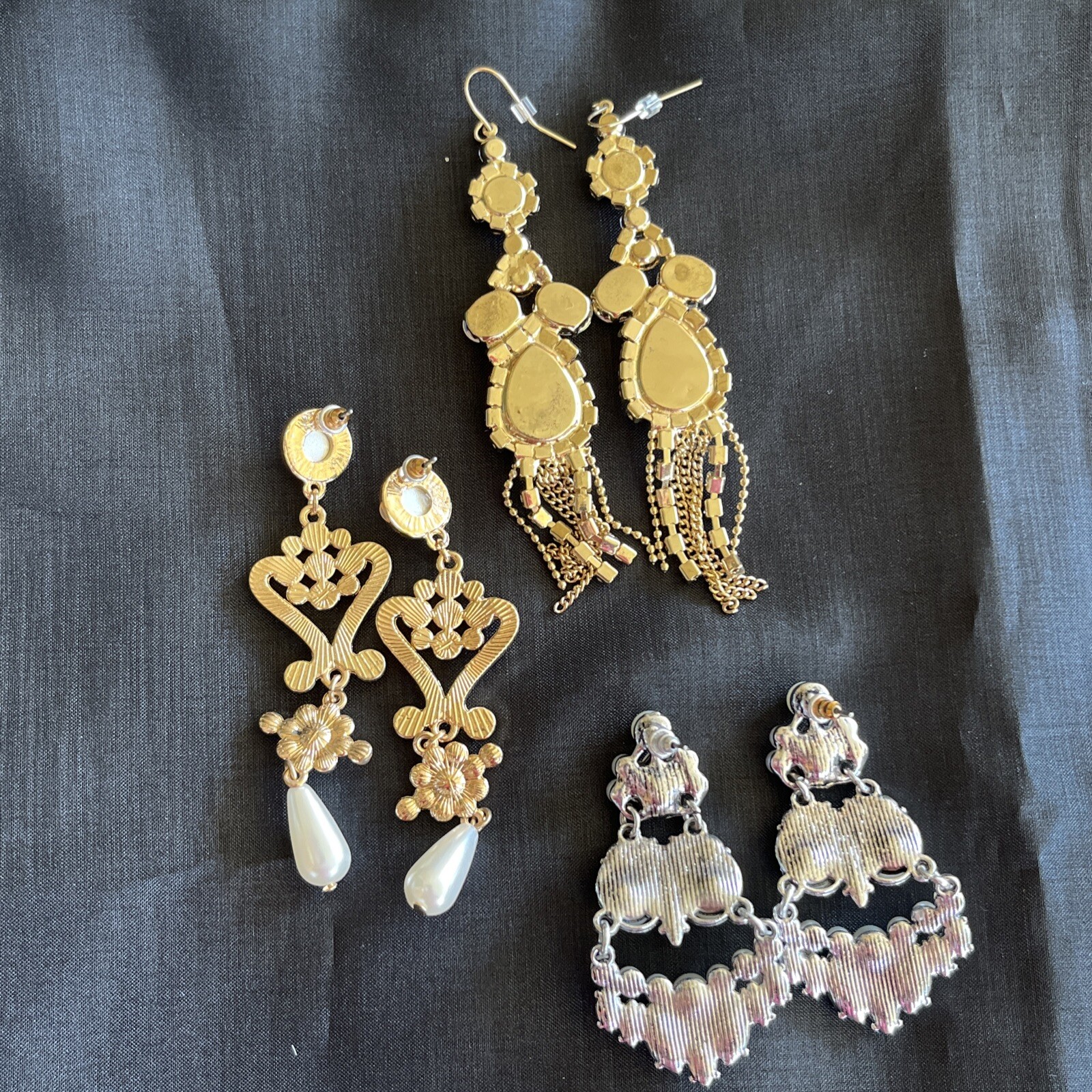 Earrings Pierced Statement Dangling Chandelier Br… - image 15