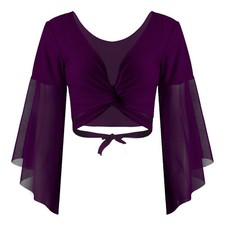 Damen Bolero Jäckchen Bauchtanz Kostüm Schulterjacke Langarm Shrug Cardigan Tops