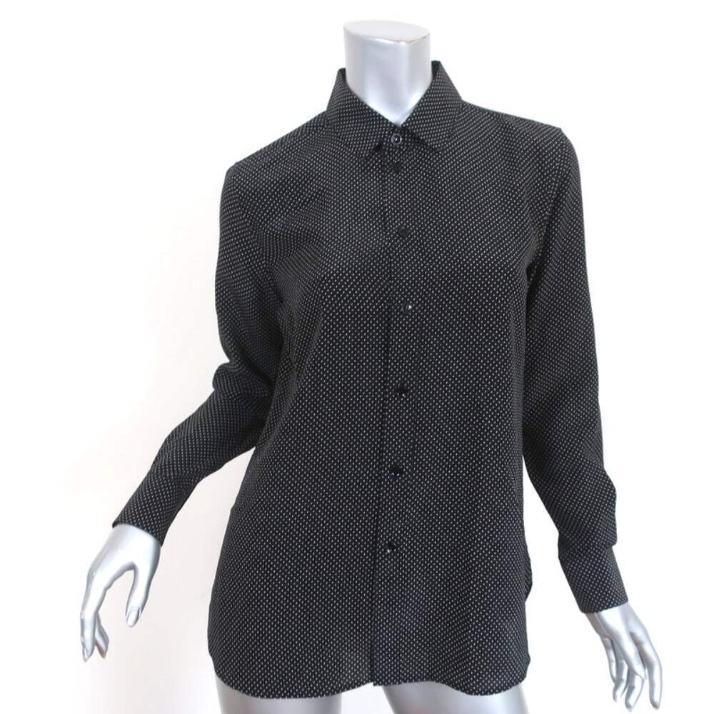 Camicia Saint Laurent in seta a pois nera taglia 40 blusa manica lunga