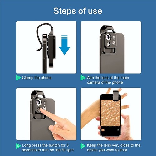 Nano Zoom 200x avec Cpl pour Iphone Nanozoom grossissement portable et application - Photo 4 sur 6