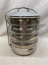 Vintage 1960s Regal Ware Aluminum Picnic Pack 5 Tier Stacking Cookware Set