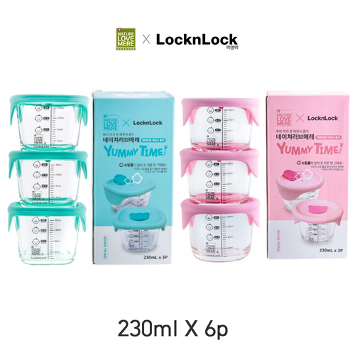 LocknLock Yami Time Baby Food 230ml Square 3/Round 3,Total 6P-Expedited ...
