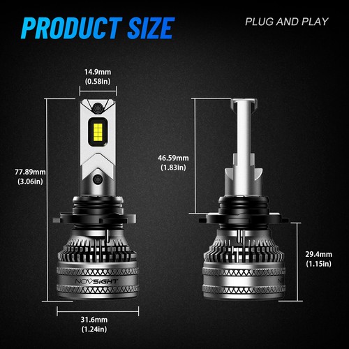 9005 9006 Kit Faros LED Combo Bombillas 6500K Alto Bajo Haz Súper Blanco Brillante - Imagen 7 de 10