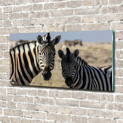 Wandbild aus Plexiglas  Druck auf Acryl 140x70 Tiere Zwei Zebras