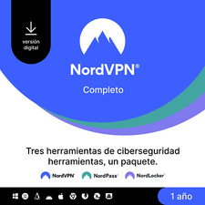 NordVPN Completo, 1 año, VPN y software de ciberseguridad, código digital