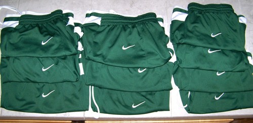 Lot Of 10 NIKE Dri-Fit Matching Girls Boys Athletic Gym Shorts Sm-XL Green - Picture 3 of 5