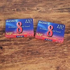 Sony Video 8 MP Standard Grade 120 Minutes Video Cassette Tape Set of 2 New
