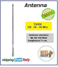 Antenna CB ML-90 tipo "Frusta Nera" 26-30 Mhz potenza 150 watt lunghezza 71 cm.