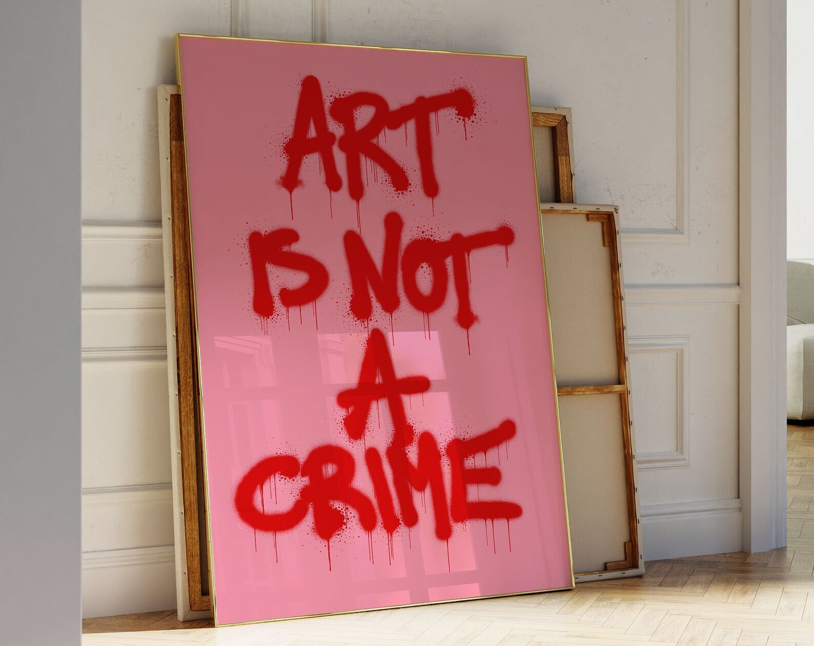 Art Is Not A Crime Poster Graffiti Art Print Pop Art Print Trendy Wall Art