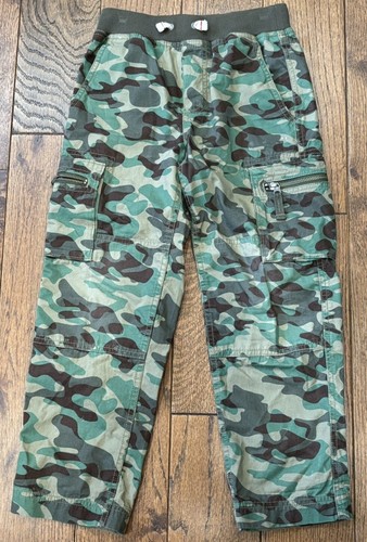 Hanna Anderson Double Knee Green Cargo Pants In Cotton Twill size 130 Kids 8