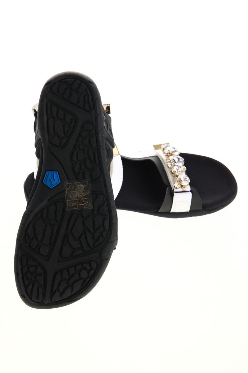 SUECOMMA BONNIE sandals Jewelry Stones S = 36 black-white