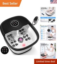 Collapsible Heated Foot Spa with Remote Control  Massage Rollers for Relaxation