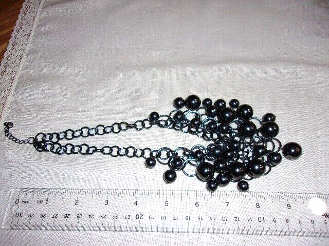 Multi Row Round Beaded Bubble Statement Necklace-… - image 3