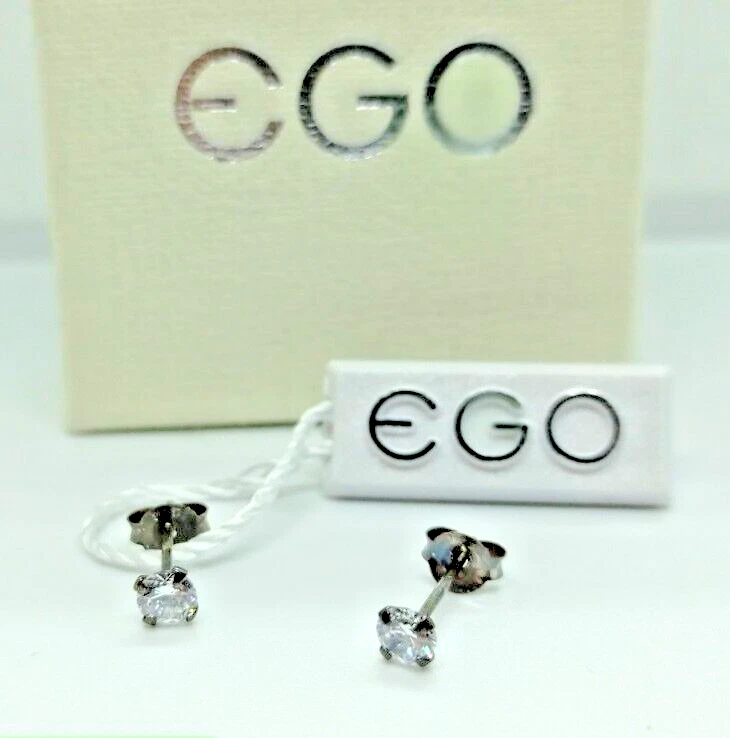 ORECCHINI DONNA ARGENTO 925 GIOIELLI EGO ITALIANO ZIRCONI ROTONDI DIAMETRO 4mm - Immagine 2 di 4