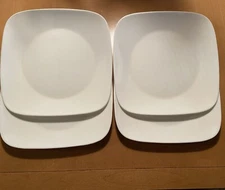 Vitralle Corelle White 10 and 1/2" Dinner Plates Set of 4