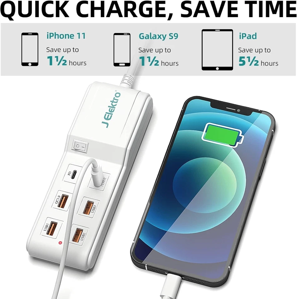 Charging Station USB-C 6 Port Charging Hub for Multiple Devices, 35W 6 ft cord - Image 4 of 4