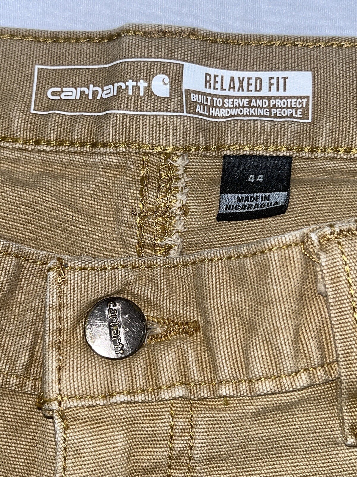 CARHARTT Shorts Mens 44x10 Rugged Flex Relaxed Fit Cargo Tan Stretch 102514 thumbnail 4