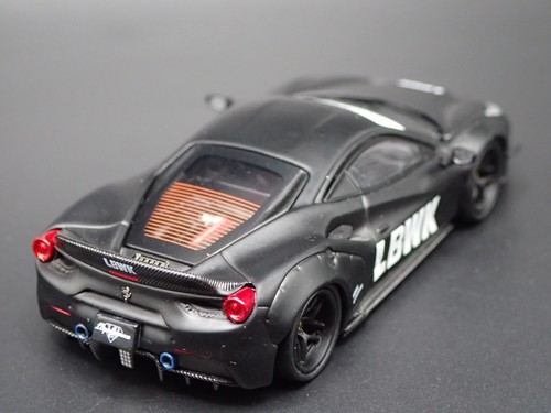 2015-2019 Ferrari 488 Lbwk Rendimiento Negro 1:64 Escala Modelo Fundido Coche - Imagen 8 de 8
