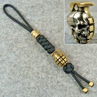550 Paracord Knife Lanyard With Brass Hand Grenade Shape Bead Skull Bead