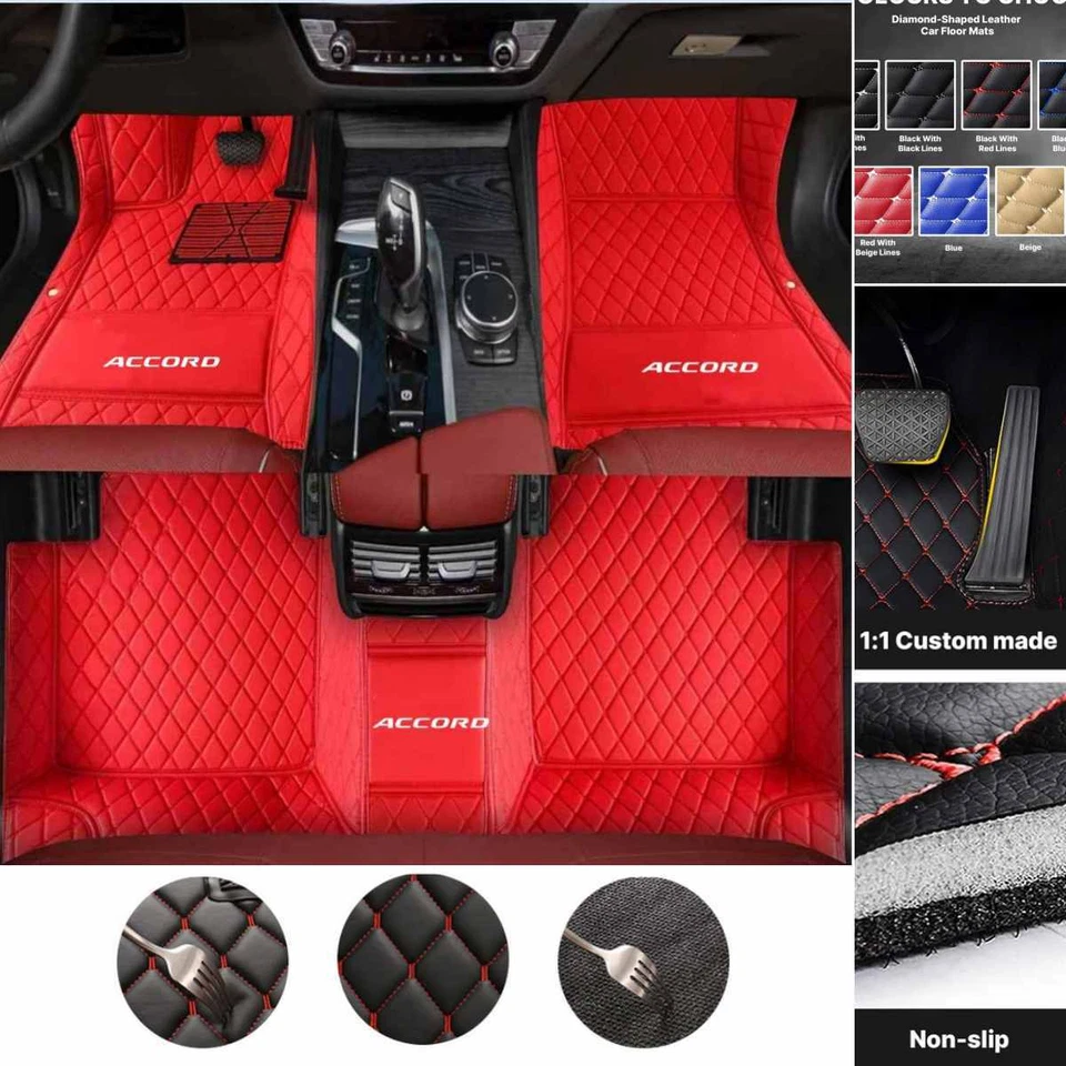For Honda Accord/Accord Crosstour 1998-2025 Waterproof Carpets Car Floor Mats Foto 2 de 4