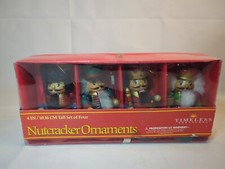 Lot Of 4 Timeless Treasures Wooden Nutcrackers 4" Christmas Ornaments A8