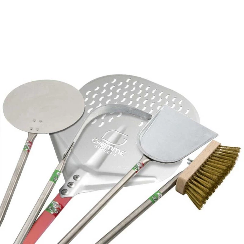 GIEMME SPOLETO Set de pelles à pizza professionnelles – 5 ustensiles légers, solides et hygiéni