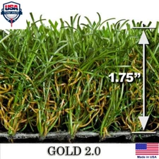 Gold 75 Synthetic Landscape Fake Grass Artificial Pet Turf Lawn 15 Ft x 25 Ft  