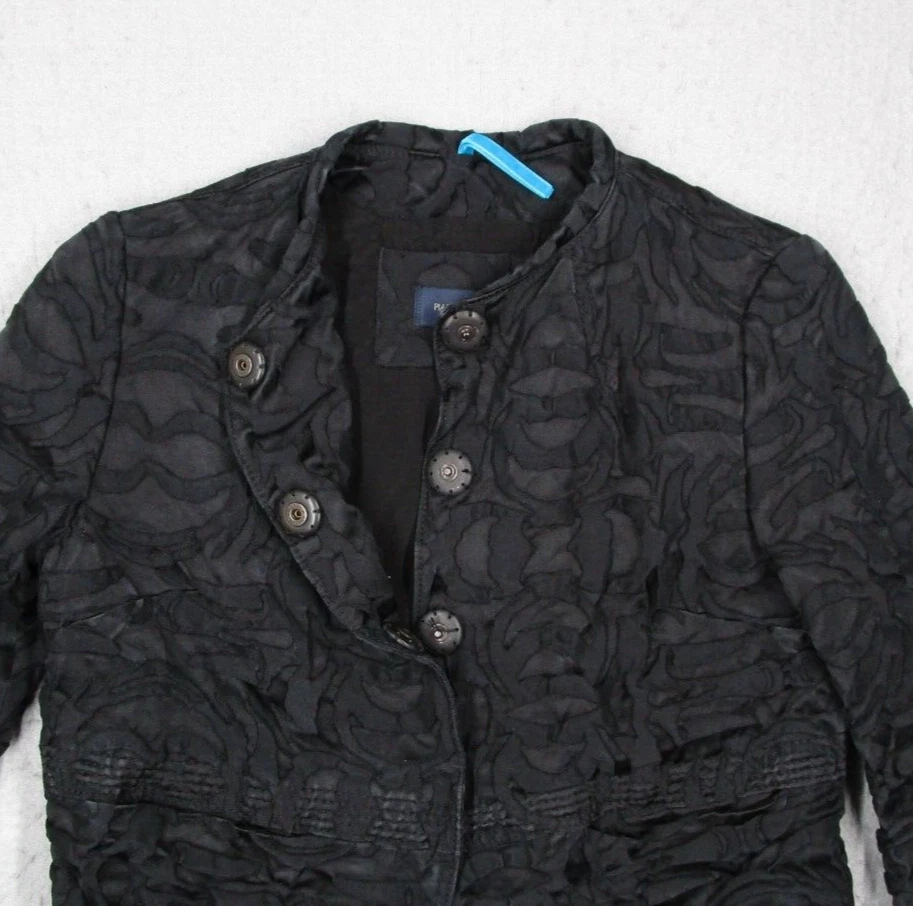 Куртка женская Piazza Sempione 38 IT черная шелковая смесь блейзер на кнопках текстурированная - Изображение 2 из 4