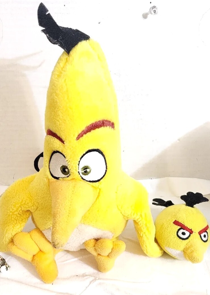 Peluche Angry Birds Classic Chuck Con Clip Zaino - Edizione 2011, Mini, Giallo, Nuovo In Scatola