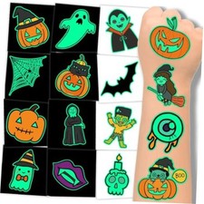 120 Pcs Glow in the Dark Temporary Tattoos for Kids Halloween