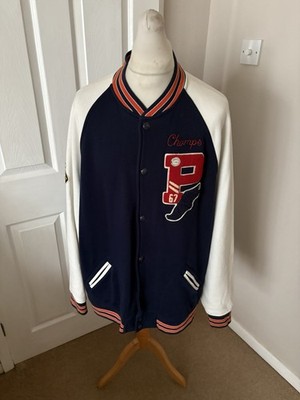 Herren blau & weiß Polo Ralph Lauren Bulldogge bestickt College Jacke Größe 2XL