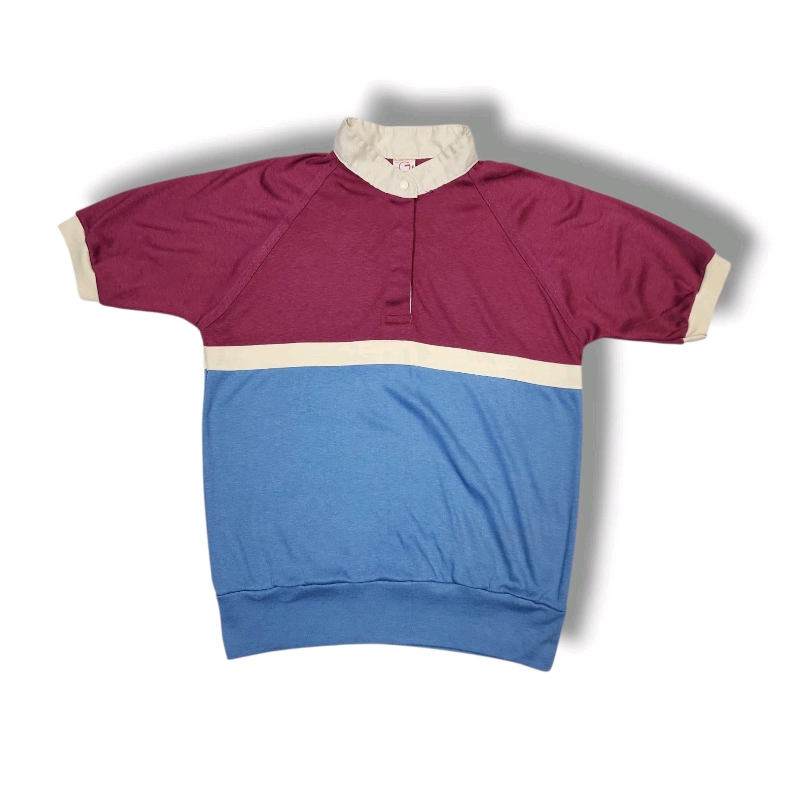 Vintage 80s Gear Up Multicolor Polo Top Junior Women