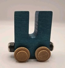 U Blue Alphabet Letter Wooden Car Thomas  Brio Compatible Name Train Vermont