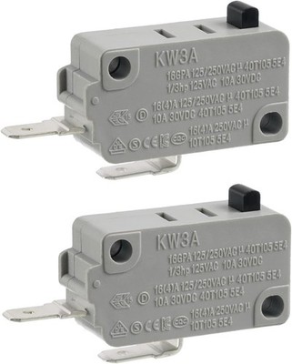 2 PCS Microwave Oven Door Switch KW3A 16A 125/250V Interlock Normally Open