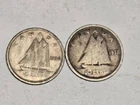 2 Canadian 80% Dilver Dimes 1938