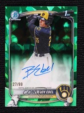 2025 Bowman Chrome Draft Sapphire Edition Green 27/99 Brady Ebel Auto 1d59