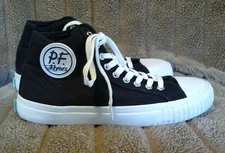 PF Flyers Black White Canvas High Top Sneakers Athletic Shoes Unisex Sz M8 W9.5